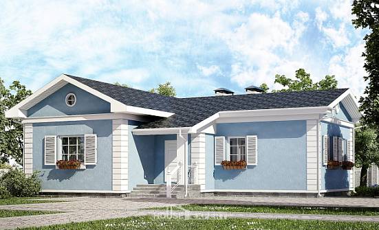 090-004-П Проект одноэтажного дома, недорогой загородный дом из поризованных блоков Бердск | Проекты домов от House Expert