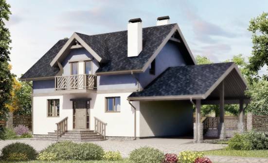 150-011-П Проект двухэтажного дома мансардой и гаражом, бюджетный домик из бризолита Бердск | Проекты домов от House Expert