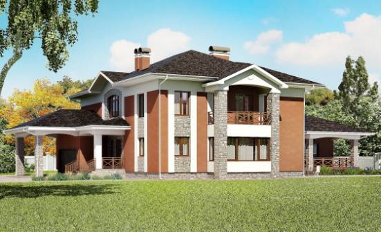 400-002-Л Проект двухэтажного дома и гаражом, большой дом из кирпича Бердск | Проекты домов от House Expert