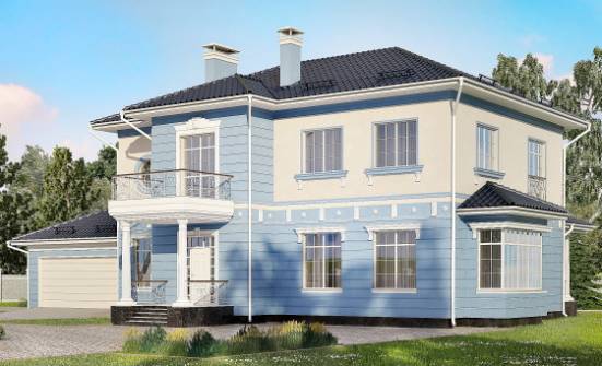 285-003-Л Проект двухэтажного дома и гаражом, большой загородный дом из кирпича Искитим | Проекты домов от House Expert