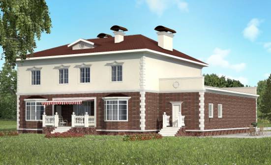 380-001-Л Проект двухэтажного дома, гараж, классический домик из кирпича Бердск | Проекты домов от House Expert