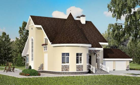 275-001-Л Проект двухэтажного дома мансардой и гаражом, огромный дом из кирпича Бердск | Проекты домов от House Expert
