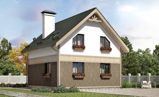 105-001-Л Проект двухэтажного дома с мансардой, красивый загородный дом из блока Бердск | Проекты домов от House Expert