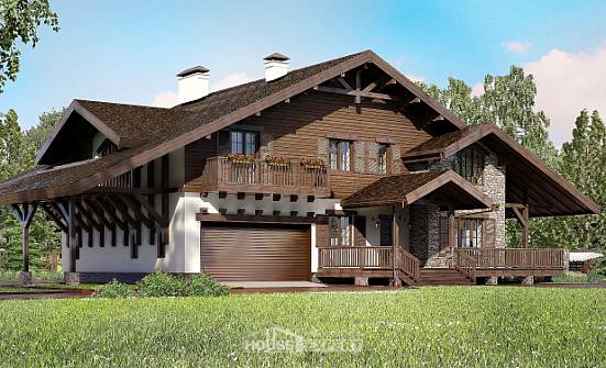 320-001-П Проект двухэтажного дома с мансардным этажом, гараж, просторный загородный дом из кирпича Новосибирск | Проекты домов от House Expert