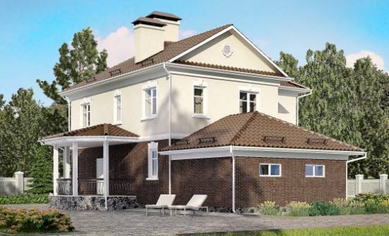 190-002-Л Проект двухэтажного дома, гараж, классический коттедж из поризованных блоков Бердск | Проекты домов от House Expert