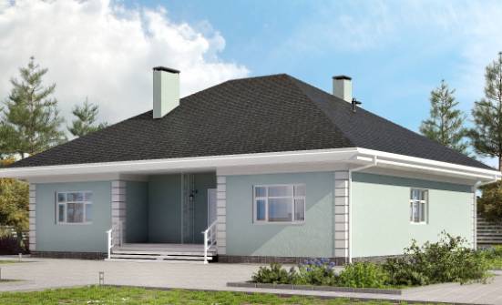 135-003-Л Проект одноэтажного дома, компактный домик из газосиликатных блоков Бердск | Проекты одноэтажных домов от House Expert