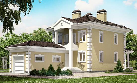 150-006-Л Проект двухэтажного дома и гаражом, красивый дом из блока Бердск | Проекты домов от House Expert