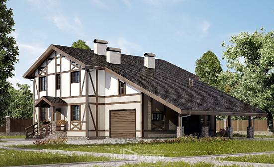 250-002-П Проект двухэтажного дома с мансардой, гараж, средний загородный дом из кирпича Бердск | Проекты домов от House Expert