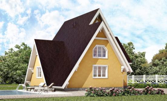 155-008-П Проект двухэтажного дома с мансардным этажом, доступный дом из дерева Новосибирск | Проекты домов от House Expert