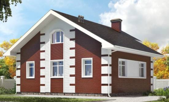 115-001-П Проект двухэтажного дома мансардой, компактный дом из твинблока Бердск | Проекты домов от House Expert
