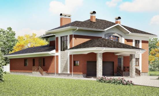 400-002-Л Проект двухэтажного дома и гаражом, большой дом из кирпича Бердск | Проекты домов от House Expert