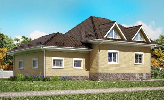 400-001-П Проект трехэтажного дома с мансардой, гараж, большой коттедж из твинблока Барабинск | Проекты домов от House Expert
