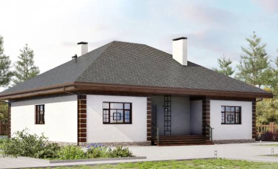 135-003-П Проект одноэтажного дома, скромный загородный дом из бризолита Бердск | Проекты одноэтажных домов от House Expert