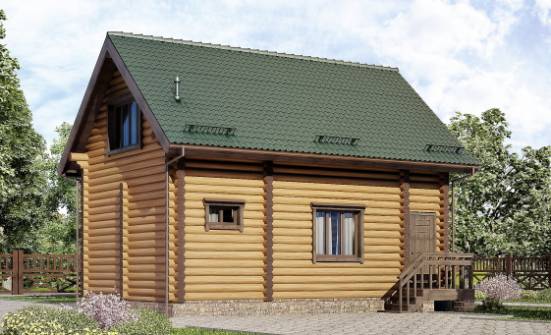 080-003-П Проект двухэтажного дома мансардой, красивый коттедж из бревен Барабинск | Проекты домов от House Expert