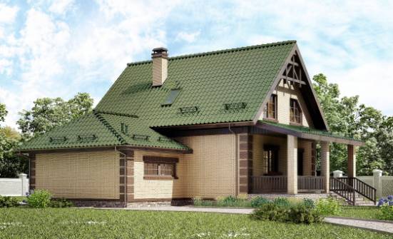 160-007-П Проект двухэтажного дома с мансардой, гараж, уютный дом из керамзитобетонных блоков Бердск | Проекты домов от House Expert