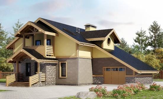 180-011-П Проект двухэтажного дома с мансардным этажом, гараж, доступный домик из поризованных блоков Бердск | Проекты домов от House Expert