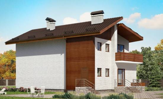 180-009-П Проект двухэтажного дома с мансардным этажом, простой домик из кирпича Новосибирск | Проекты домов от House Expert