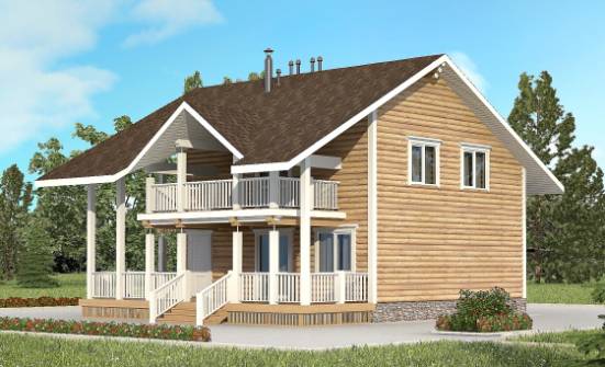 130-001-П Проект двухэтажного дома с мансардой, скромный домик из дерева Искитим | Проекты домов от House Expert