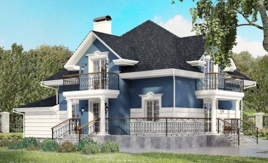 180-002-П Проект двухэтажного дома с мансардным этажом, гараж, простой домик из кирпича Бердск | Проекты домов от House Expert