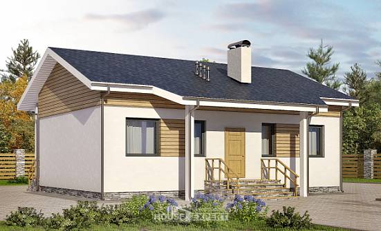 080-004-П Проект одноэтажного дома, компактный коттедж из керамзитобетонных блоков Искитим | Проекты домов от House Expert