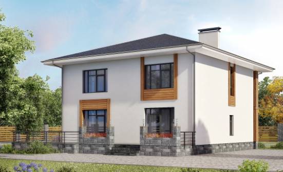 180-015-П Проект двухэтажного дома, скромный домик из бризолита Искитим | Проекты домов от House Expert