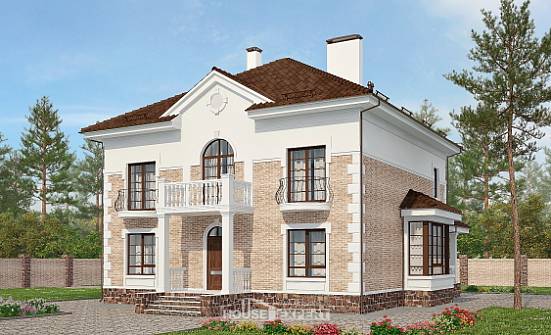 220-008-П Проект двухэтажного дома, красивый коттедж из кирпича Барабинск | Проекты домов от House Expert