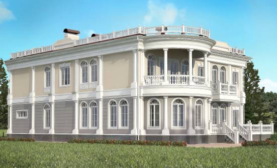 505-001-П Проект двухэтажного дома и гаражом, классический коттедж из теплоблока Новосибирск | Проекты домов от House Expert
