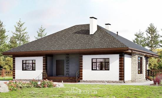 135-003-П Проект одноэтажного дома, скромный загородный дом из бризолита Бердск | Проекты домов от House Expert