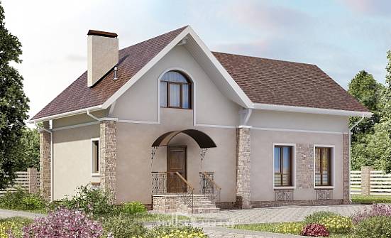 150-012-Л Проект двухэтажного дома мансардный этаж, бюджетный дом из блока Искитим | Проекты домов от House Expert