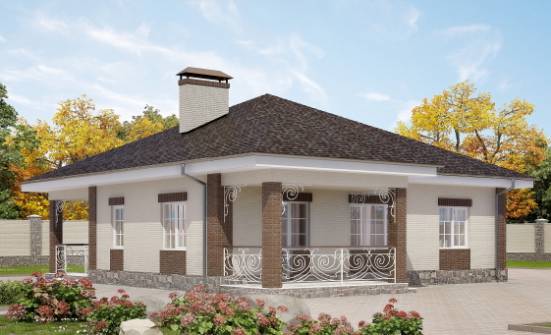 100-004-Л Проект одноэтажного дома, доступный домик из арболита Искитим | Проекты одноэтажных домов от House Expert