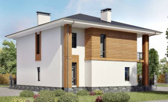 180-015-П Проект двухэтажного дома, скромный домик из бризолита Искитим | Проекты домов от House Expert