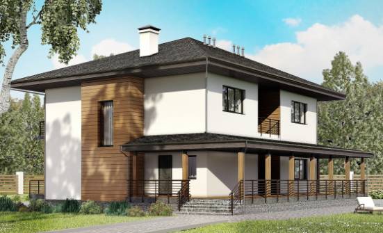 245-001-П Проект двухэтажного дома, современный загородный дом из арболита Бердск | Проекты домов от House Expert