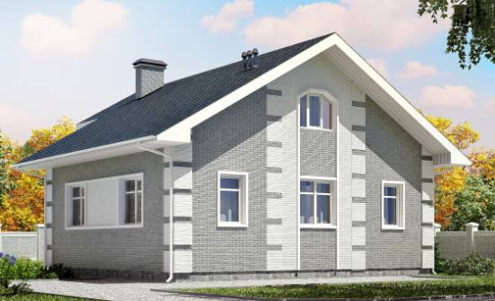 115-001-Л Проект двухэтажного дома с мансардным этажом, компактный домик из керамзитобетонных блоков Новосибирск | Проекты домов от House Expert