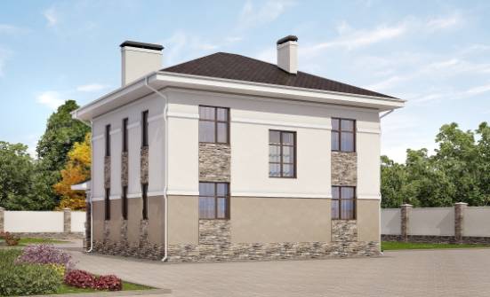 150-014-П Проект двухэтажного дома, красивый загородный дом из теплоблока Искитим | Проекты домов от House Expert