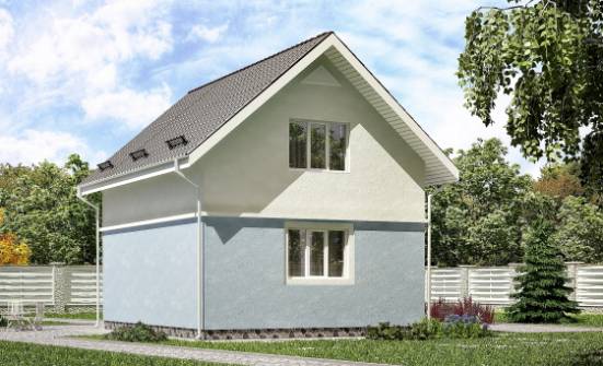 095-002-П Проект двухэтажного дома с мансардой, красивый коттедж из пеноблока Барабинск | Проекты домов от House Expert
