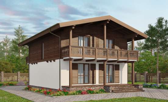 150-016-Л Проект двухэтажного дома мансардой, компактный коттедж из керамзитобетонных блоков Бердск | Проекты домов от House Expert