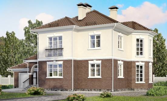 190-002-Л Проект двухэтажного дома, гараж, классический коттедж из поризованных блоков Бердск | Проекты домов от House Expert