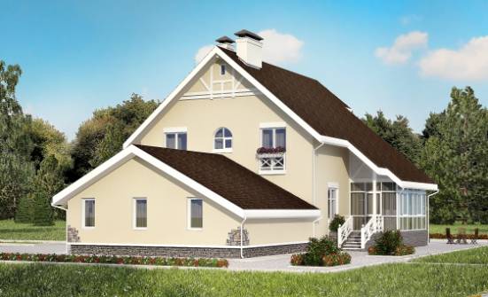 275-001-Л Проект двухэтажного дома мансардой и гаражом, огромный дом из кирпича Бердск | Проекты домов от House Expert