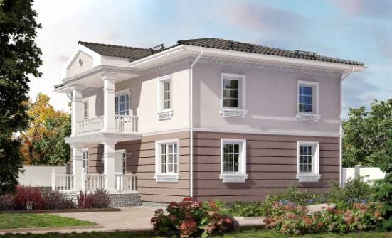 210-005-П Проект двухэтажного дома, классический коттедж из бризолита Искитим | Проекты домов от House Expert