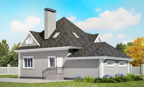 135-001-Л Проект двухэтажного дома мансардой и гаражом, недорогой домик из кирпича Бердск | Проекты домов от House Expert