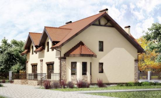 240-001-П Проект двухэтажного дома мансардный этаж, красивый дом из газобетона Бердск | Проекты домов от House Expert