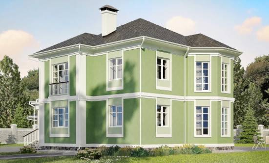 170-001-Л Проект двухэтажного дома, гараж, доступный домик из поризованных блоков Искитим | Проекты домов от House Expert