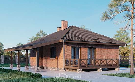 070-006-Л Проект одноэтажного дома, скромный загородный дом из поризованных блоков Новосибирск | Проекты домов от House Expert