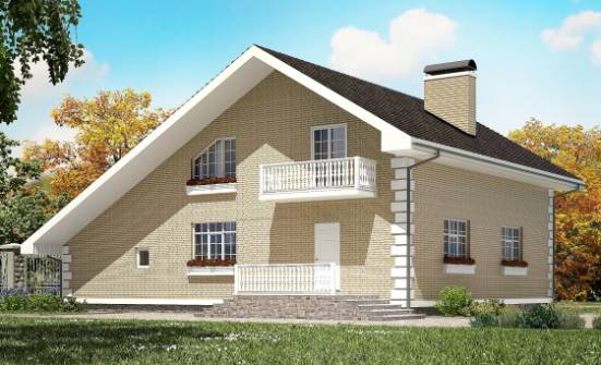 190-005-П Проект двухэтажного дома с мансардой, гараж, средний загородный дом из газосиликатных блоков Бердск | Проекты домов от House Expert