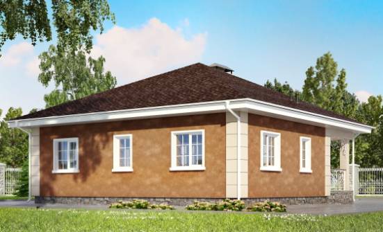 100-001-Л Проект одноэтажного дома, простой дом из пеноблока Искитим | Проекты домов от House Expert