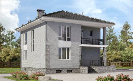 275-004-П Проект трехэтажного дома и гаражом, большой домик из кирпича Бердск | Проекты домов от House Expert
