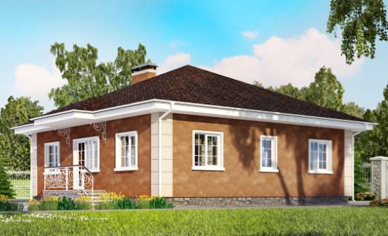 100-001-Л Проект одноэтажного дома, простой дом из пеноблока Искитим | Проекты домов от House Expert