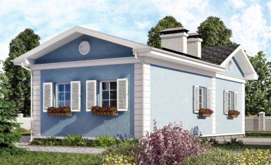 090-004-П Проект одноэтажного дома, недорогой загородный дом из поризованных блоков Бердск | Проекты одноэтажных домов от House Expert