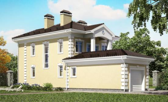 150-006-Л Проект двухэтажного дома и гаражом, красивый дом из блока Бердск | Проекты домов от House Expert