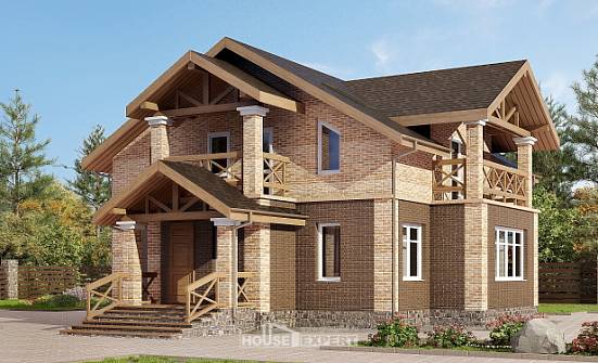 160-014-П Проект двухэтажного дома, красивый дом из газосиликатных блоков Новосибирск | Проекты домов от House Expert